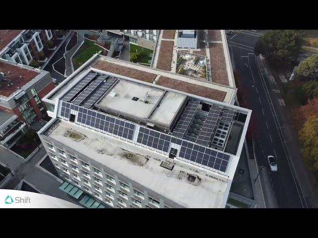 One of the largest solar panel arrays on Vancouver Island installed in downtown Victoria, BC.