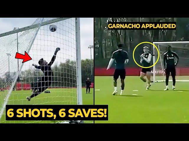 Garnacho's reaction to Altay Bayindir showcased crazy reflexes during training ahead Arsenal