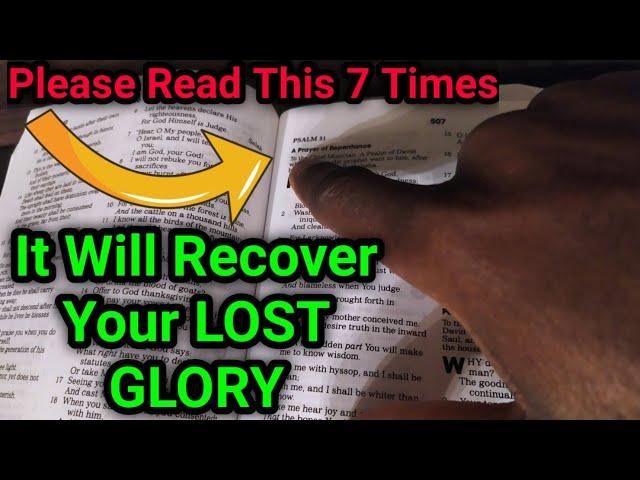 You Will Recover Your LOST GLORY If You Can Do This Immediately 