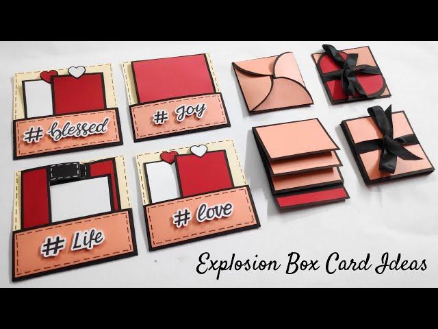 8 Different Card Ideas For Explosion Box | Explosion Box Cards Tutorial | Crafteholic