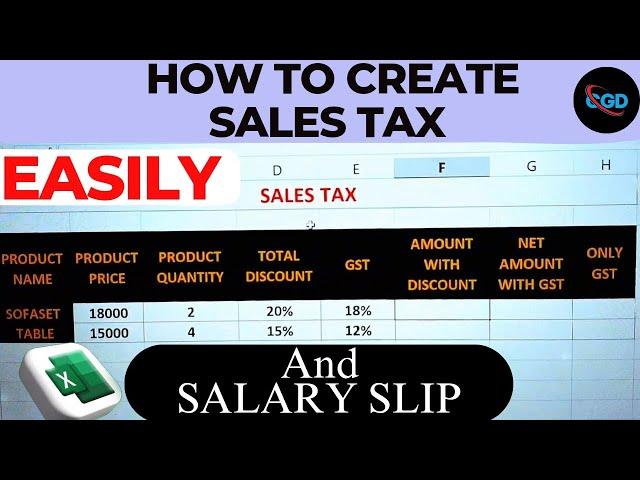 How To Create Sales Tax And Salary Slip In Excel  Tips And Tricks  #exceltips #tutorial #computer