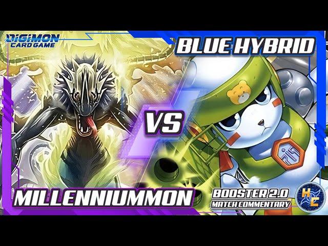 Millenniummon vs Blue Hybrid - Booster 2.0 Matchplay Commentary