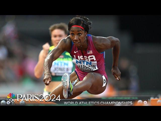 Keni Harrison runs fourth fastest time IN HISTORY to win 100m hurdles heat at Worlds | NBC Sports