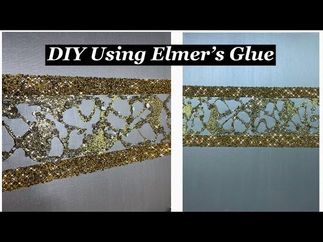 Easy DIY Bling Painting / Elmer’s Glue to Adhere Crushed Glass & Glitter