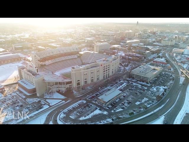 Lincoln Nebraska City Winter Morning Drone Flight