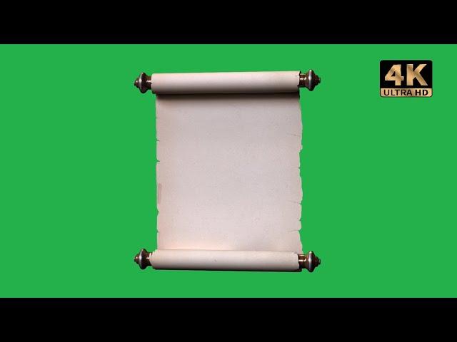 Scroll opening animation | scroll green screen