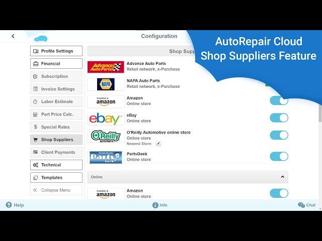 AutoRepair Cloud - Auto Parts Suppliers