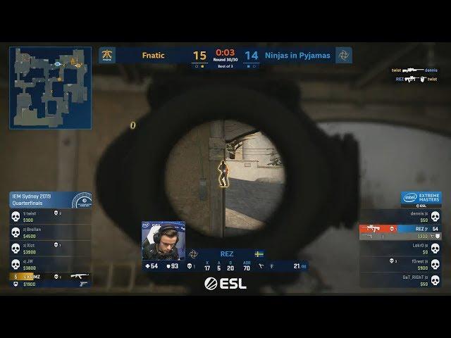 GAME OF THE YEAR - NiP vs Fnatic - IEM Sydney 2019 - CS:GO