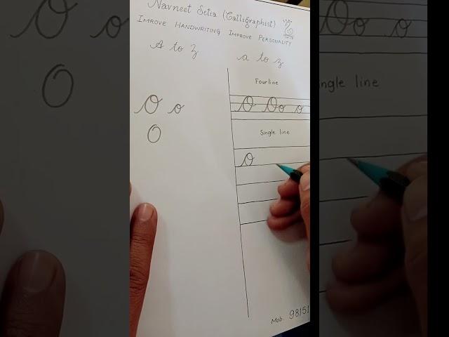 A to Z alphabet (small and capital letters) english handwriting for students| Letter o #shorts
