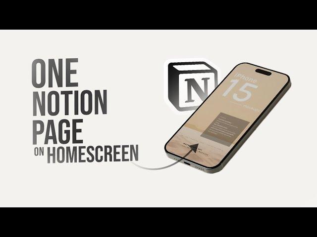 How to Get One Notion Page on iPhone Homepage (tutorial)