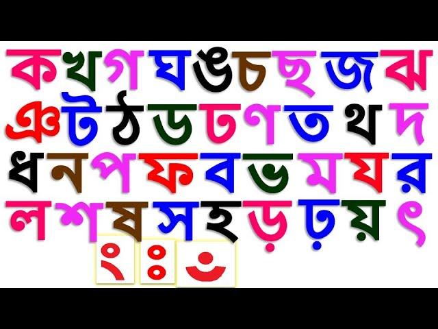 Ka Kha Ga Gha Banjonborno//ক খ গ ঘ ঙ চ ছ জ ঝ ঞ ট ঠ ড ঢ ণ ত থ দ ধ ন প ফ ব ভ ম য র ল শ ষ স হ ড় ঢ়...