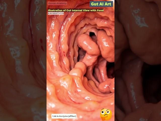 Animation of Gut Internal View with Food | Gut AI Art | 01