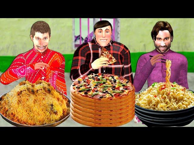 भोजन चुनौती Pizza Biryani Maggie Food Challenge Comedy Hindi Kahaniya Moral Stories New Funny Comedy