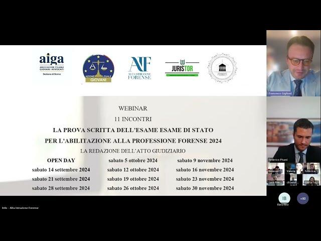 OPEN DAY WEBINAR 11 INCONTRI - PROVA SCRITTA ESAME AVVOCATO 2024