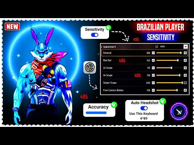 All Gun Headshot Sensitivity Setting After New OB48 Update | Free Fire Max Auto Headshot Sensitivity