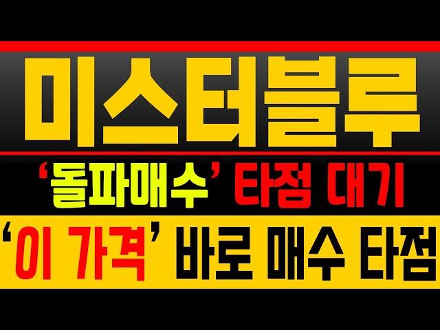 [미스터블루 매매포인트] 20% 수익 후 재진입! '이 가격' 급등 노리기  [매집포착]