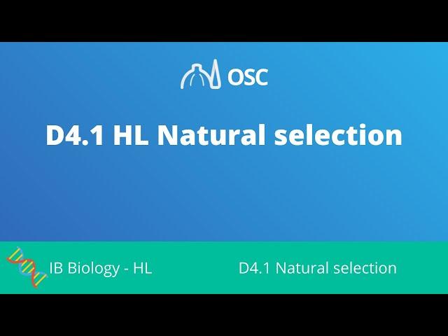 D4.1 HL Natural Selection [IB Biology HL]