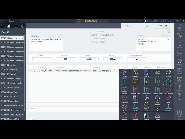 Creating transactions from other transactions - Paragon ERP demonstration