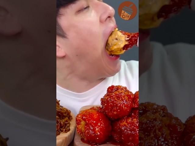 MUKBANG BIG BITES "Spicy Cheesy Fried Chicken️