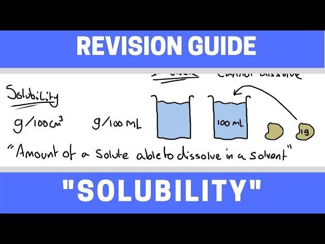 Solubility | GCSE Chemistry Revision Guide - The Chemistry School