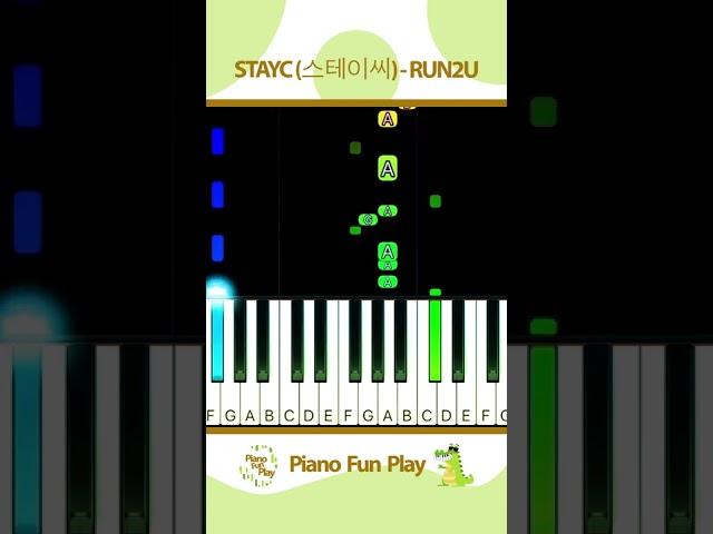 STAYC스테이씨   RUN2U   Piano Instrumental TUTORIAL by Piano Fun Play #shorts