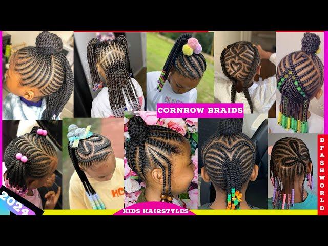 2024 Cute Little Girls Cornrows Braids Hairstyles Ideas| Back To School Braids Hairstyles For kids