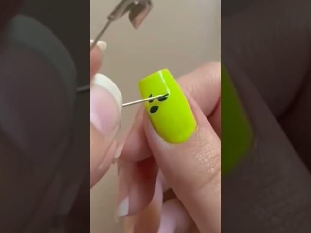 easy nail art using safety pin #nails #naildesigns #simplenailarts #nailsart #easynaildesigns