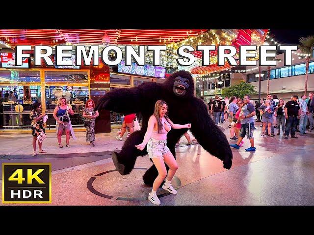 [4K HDR] Fremont Street Las Vegas Walking Tour | June 2024 | Downtown Las Vegas