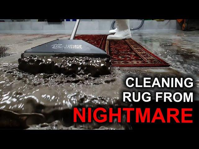 Washing a NIGHTMARE RUG  Black goo came out during washing 