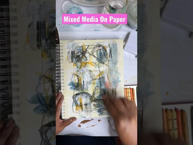 Mixed Media Abstract Watercolor On Paper #shorts  #abstractwatercolor #mixedmedia