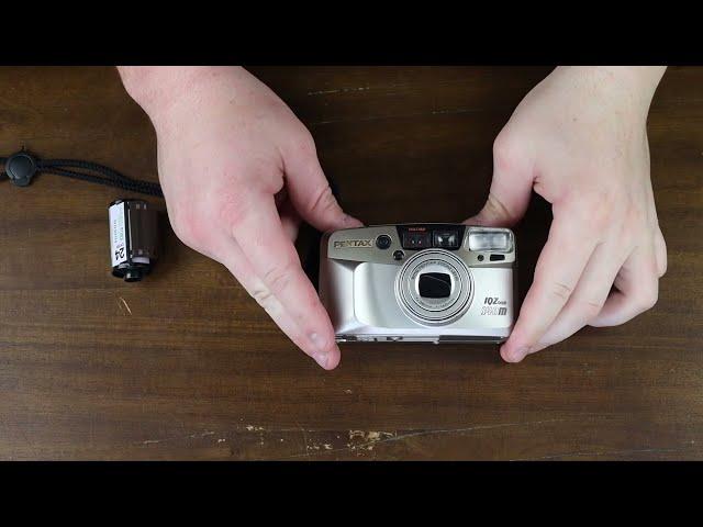 Pentax IQ Zoom 140m 35mm Point and Shoot - How to Load Film, Battery, and Use