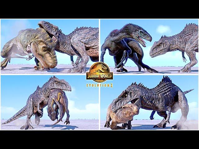 Dominion Giganotosaurus VS All Dinosaurs Killing Animations  Jurassic World Evolution 2 - JWE2