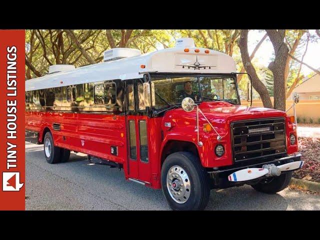 School Bus Converted Into Luxurious Traveling Tiny Home