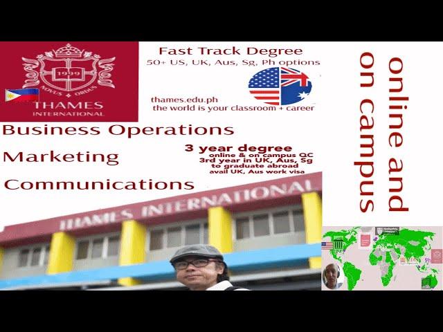 Business Ops, Marketing, Communication UK/Australian degrees via Thames International