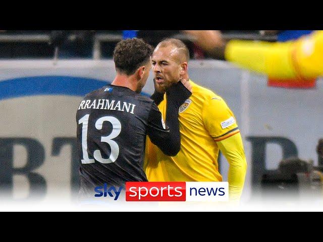 Kosovo players walk off the pitch resulting in a suspended Nations League match against Romania