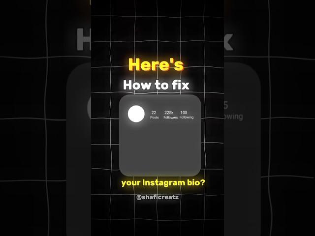 Here's how to fix your INSTAGRAM BIO!  #shorts #instagram