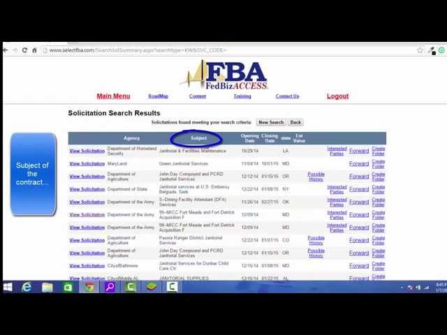 FedBiz Access Market Intel - Open Solicitations (1:12)