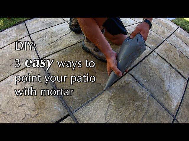 Patio slab pointing with mortar (3 different methods!)