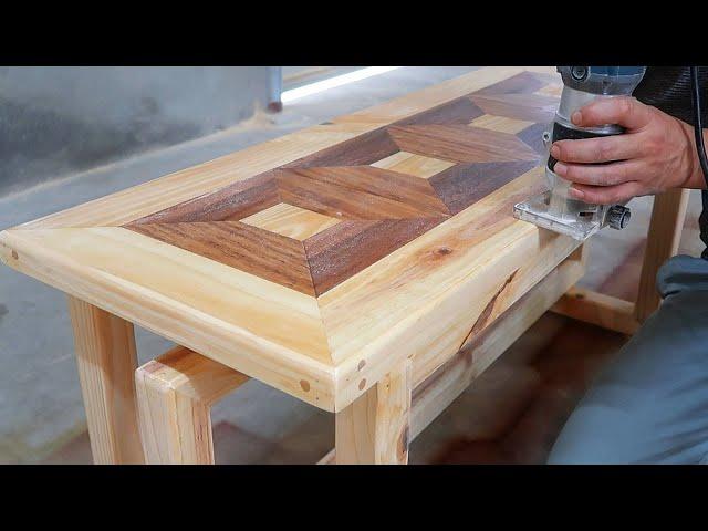 Amazing Woodworking Projects // Build An Outdoor Art Bench With A Unique Design For Your Home