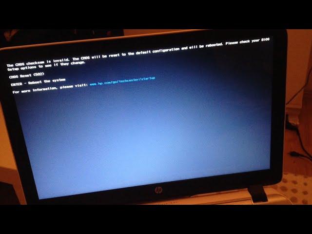 HP Laptop CMOS checksum error 502 ( CMOS reset) simple solution