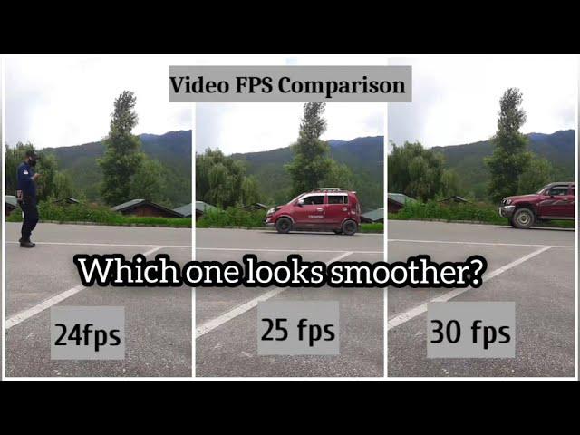 Video Frame Rate Comparison. 24fps, 25fps and 30fps. Smart Phone Camera Recording.