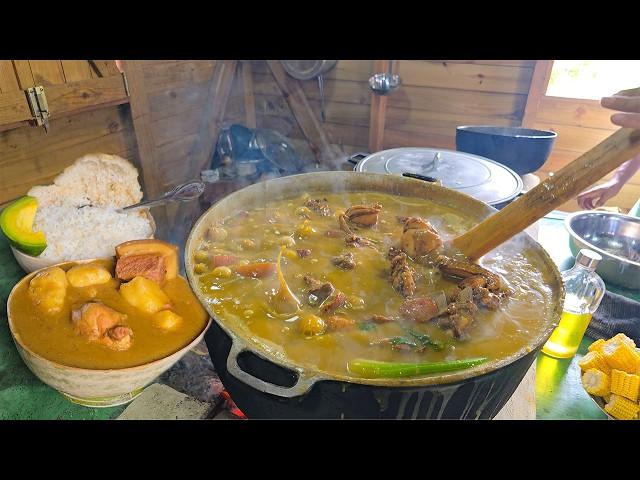 La lluvia nos sorprende con el SANCOCHO. COMIDA TÍPICA. La vida en el campo