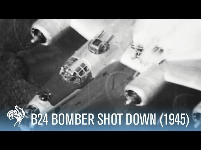 B24 Liberator Bomber Shot Down In Carolines Raid In WWII (1945) | War Archives