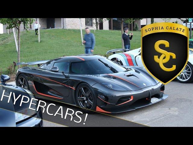 Multiple Hypercars arriving at Cars and Coffee Italy - Zonda, 918, Veyron, Agera RS