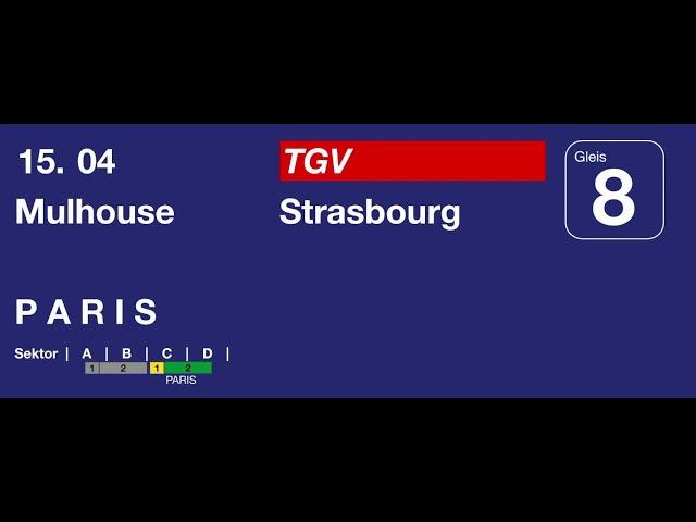 SBB Ansage - Einfahrt TGV von Zürich nach Paris (DZIA)