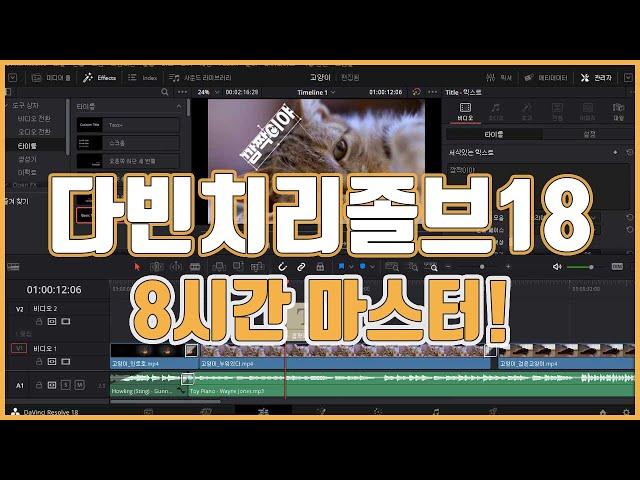 무료 다빈치리졸브 무료 18 기초 강의 무려 8시간 몰아보기 | DavinciResolve18 Basics Tutorial