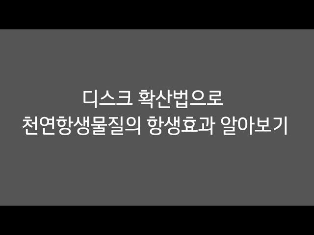 디스크 확산법으로 천연항생물질의 항생효과를 알아보는 실험