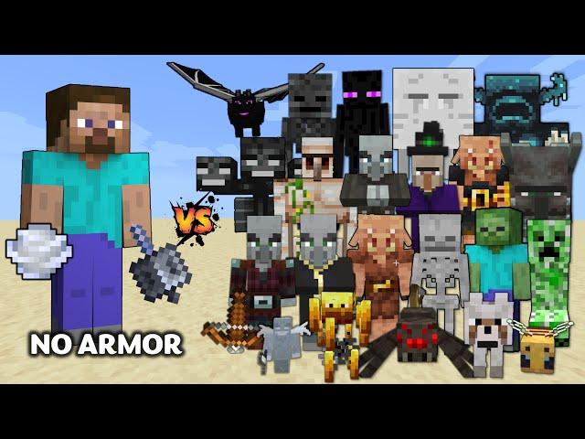 Fighting All Mobs with only Mace & Wind charges - Steve with Mace vs All Mobs in Minecraft