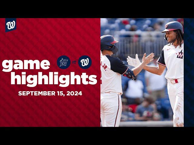 Marlins vs. Nationals Game Highlights (9/15/24) | MLB Highlights