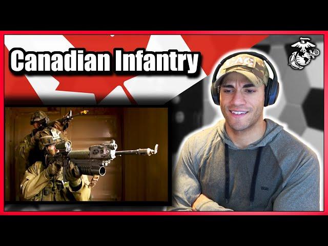 US Marine reacts to the Canadian Infantry